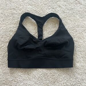 Athleta 32D 32DD black sports bra workout small XS athletic wear lounge